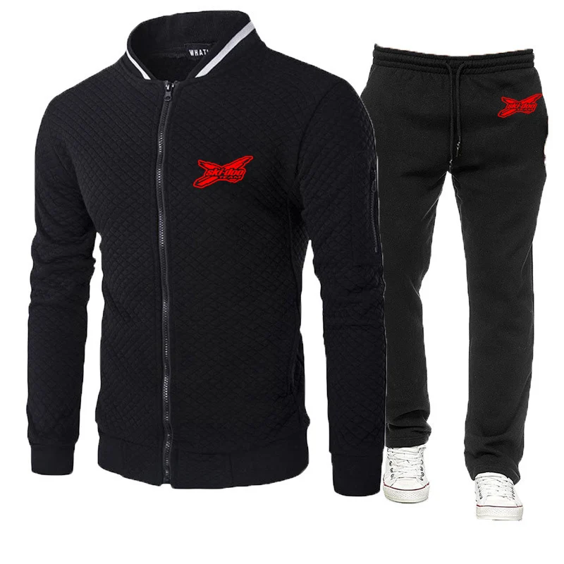 

Can Am Ski Doo Team 2025 Новая модная мужская весенне-осенняя спортивная одежда Slim-fit комплект пальто на молнии с круглым вырезом + спортивные штаны повседневный костюм