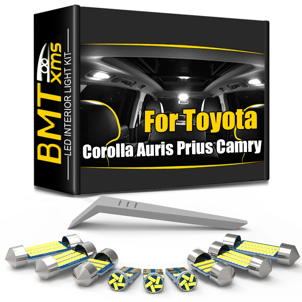 BMTxms Canbus For Toyota Corolla E12 E120 Auris E150 Prius 20 30 ZVW30 Yaris Camry Avensis T22 T25 T27 Avalon LED Interior Light