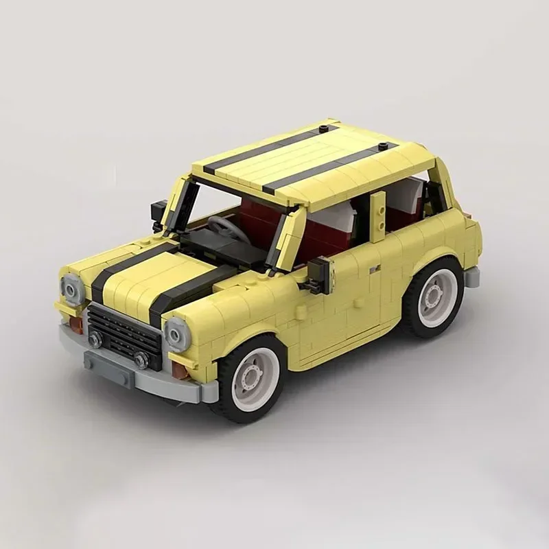 Moc Building Blocks Vintage Classic Mini Cooper Car Model Technical Bricks DIY Assembly Famous Vehicle Toys For Kids Child