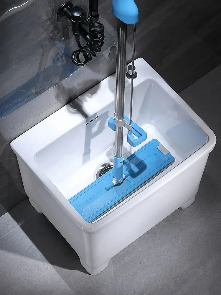 Bathroom mop pool household ceramic floor basin four-legged mop pool sink