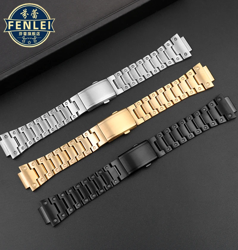 16mm Solid Stainless steel Watch Strap For Casio G-Shock Small steel cannon GM110 GM-110B GM-110G Refit Watchband Bracelet Chain