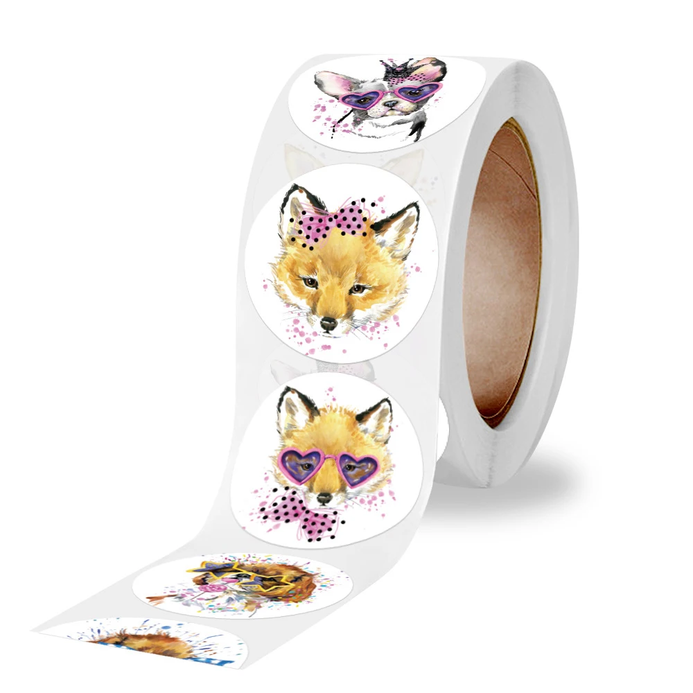 Animal Reward Adesivos para Crianças, Adesivo de Motivação Divertida, Gato e Cão Adesivo, Incentivo do Professor da Escola, Papelaria Estudante, 1 ", 500Pcs
