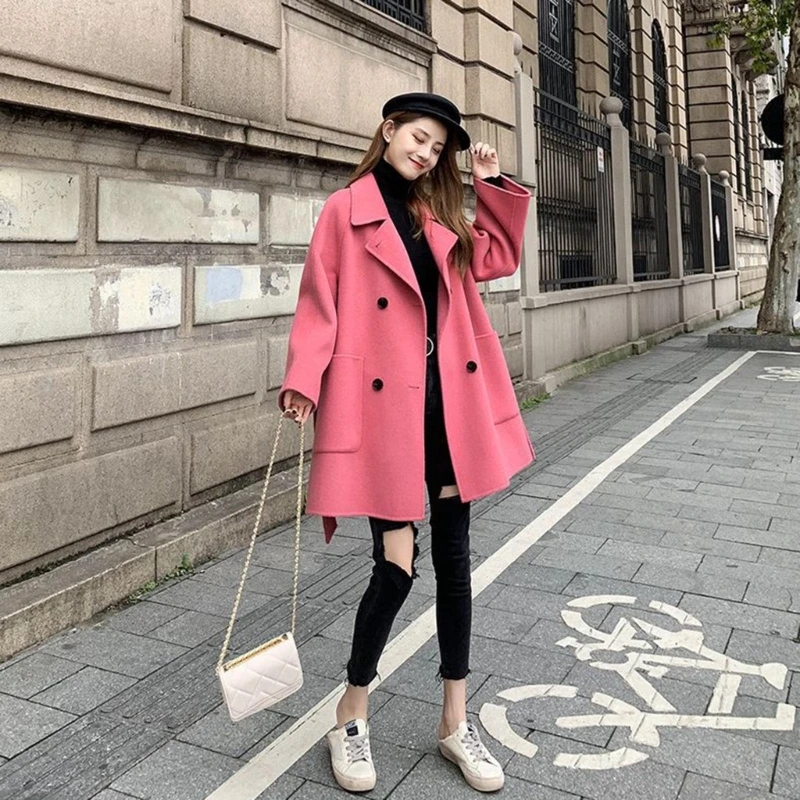 

Stylish Women's Overcoat Long Sleeve Coat with Pocket Add to Your Wardrobe 066C