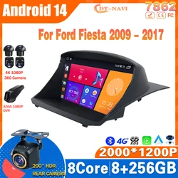 7862 CPU Android14 For Ford Fiesta 2009 - 2017 Car Radio Stereo Multimedia Player Navigation GPS Carplay WIFI DSP 4G No 2din dvd