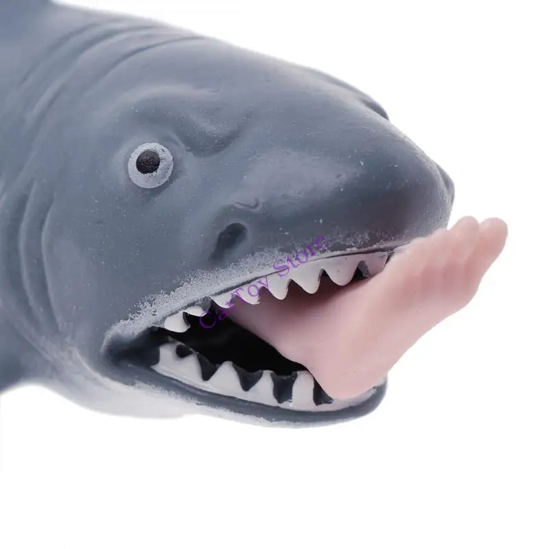 

634F Shark Squeeze Vent Toy Fun Stress Reliever Press To Spit Leg Kids Novelty Gift