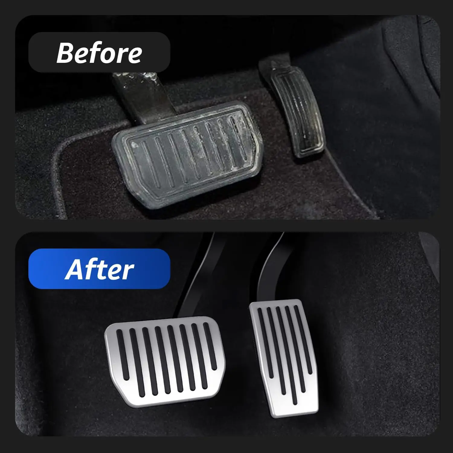 For Tesla Performance Pedal Pads Cover Foot for Model Y Model 3 2022 Aluminum Non-Slip Brake Pedal Anti Slip Foot Rest Cover image 3