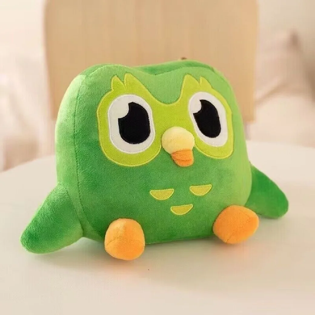 Green Duolingo Owl peluche Duo Plushie Of Duo The Owl Cartoon Anime Owl Doll Soft peluche giocattolo regalo di compleanno per bambini