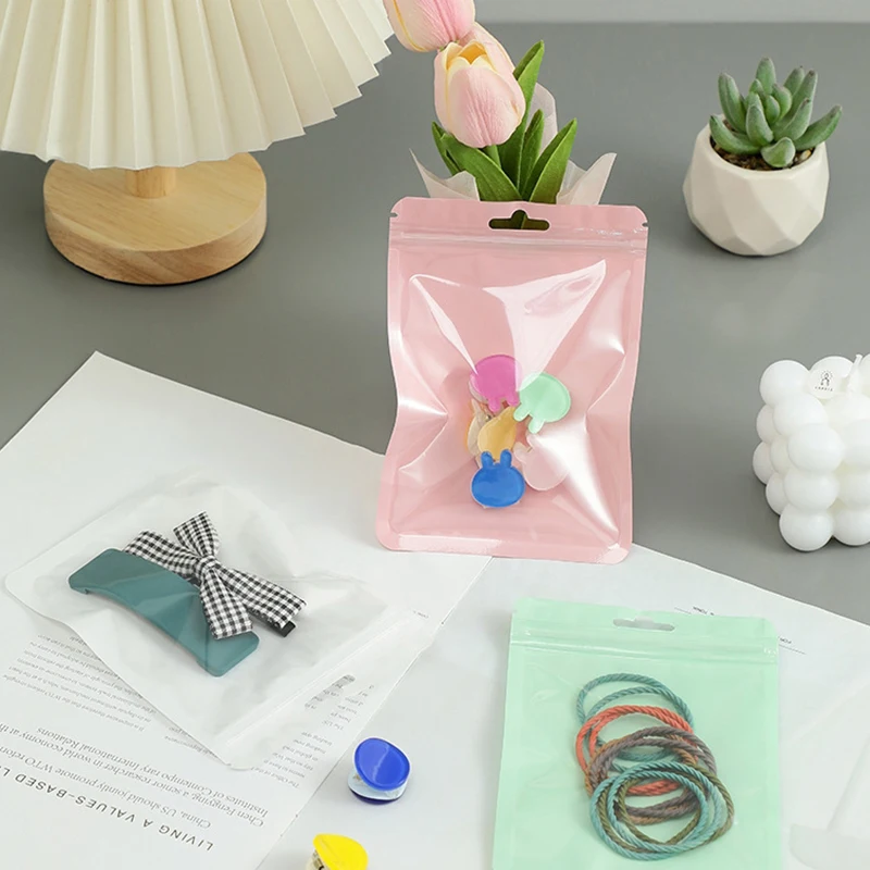 Bolsa de aluminio resellable con cremallera, bolsa protectora para horquilla, almacenamiento de productos de joyería, organización de negocios, suministros de embalaje, 10 piezas