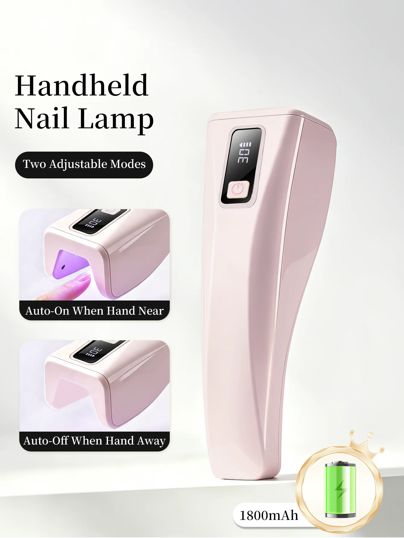1Pc Mini On-Screen Display Handheld Nail Art UV Lamp For Gel Nails, Mini Nail Light, Portable LED Nail Lamp, USB Nail Dryer