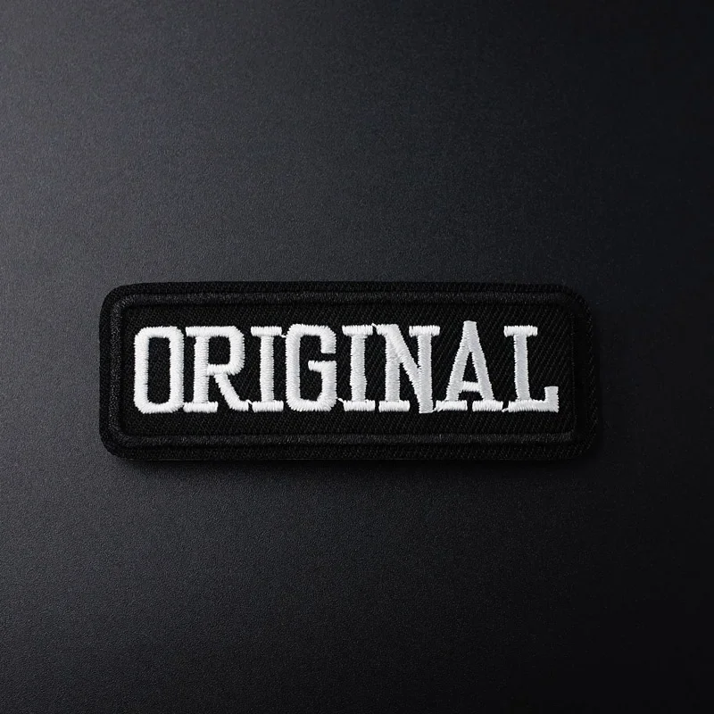 ORIGINAL Size:2.7x8.0cm Embroidery Patches For T-shirt Iron on Stripes Appliques Clothes Stickers Sew on Badges