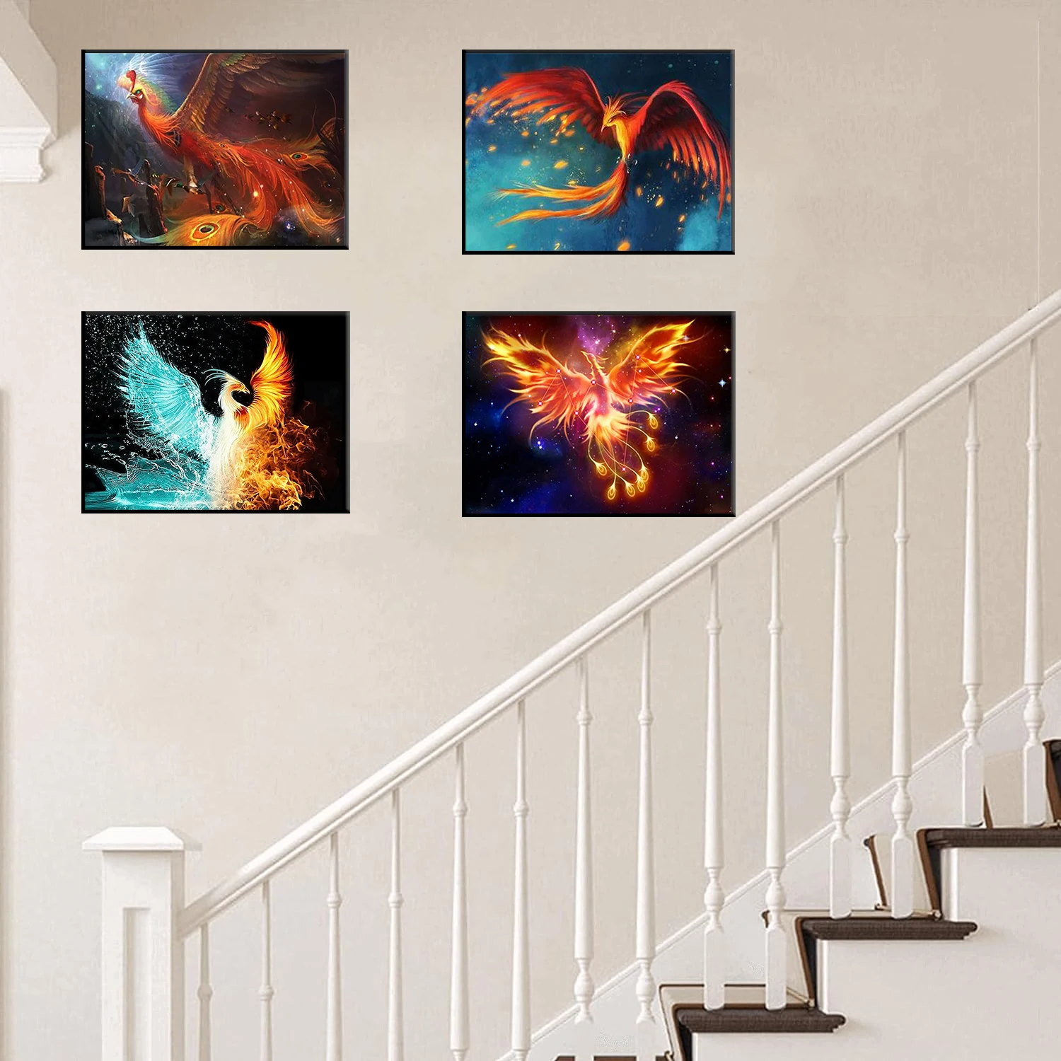 DIY 5D Diamond Painting Kit Flaming Phenix- Perfect Gift for Handmade Home Decor