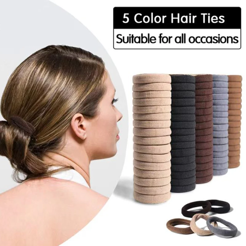 50 Cái/bộ Thun Cotton Dây Buộc Tóc Cho Nữ Đuôi Ngựa Mềm HairBands Phụ Kiện Tóc Thời Trang 4.5CM Unisex Tóc Scrunchies