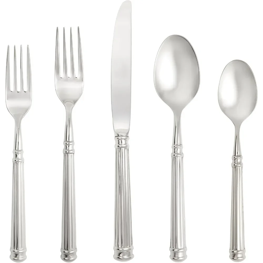 

Piece Nyssa 18/10 Polished Stainless Steel Hollow Handle Flatware 20 Piece Place Setting, Service for 4 -