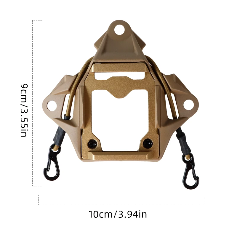 BOOIU Taktischer Helmhalterungsadapter, Nachtsicht, Aluminiumlegierung mit Hakenseil, NVG-Helmhalterung, Zubehör für FAST-Helm
