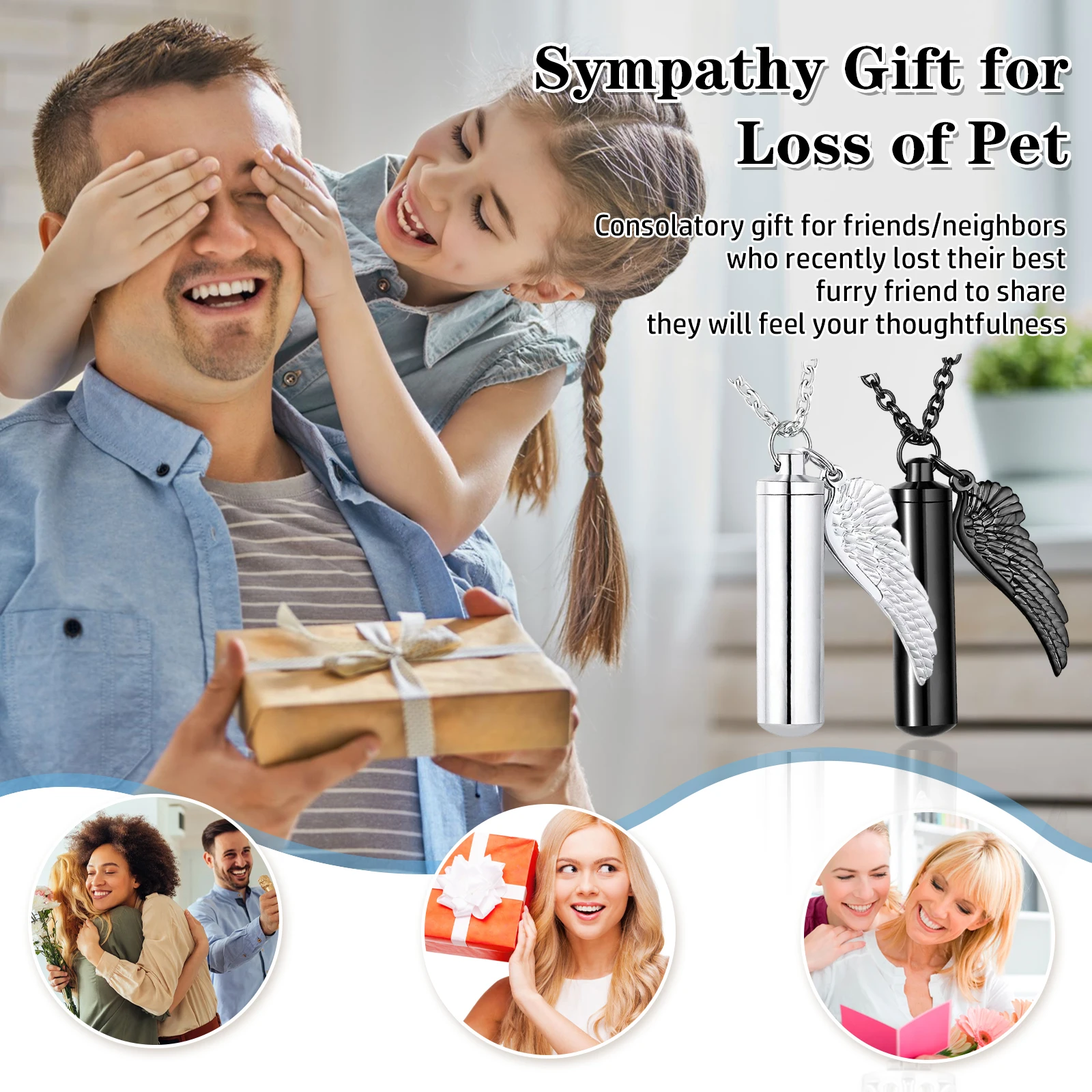 2 قطعة قلادة رماد الجرة للجنسين حامل مجوهرات من صلب لا يصدأ اسطوانة قلادة مع مخلب الحيوانات الأليفة وجناح الملاك قلادة تذكارية