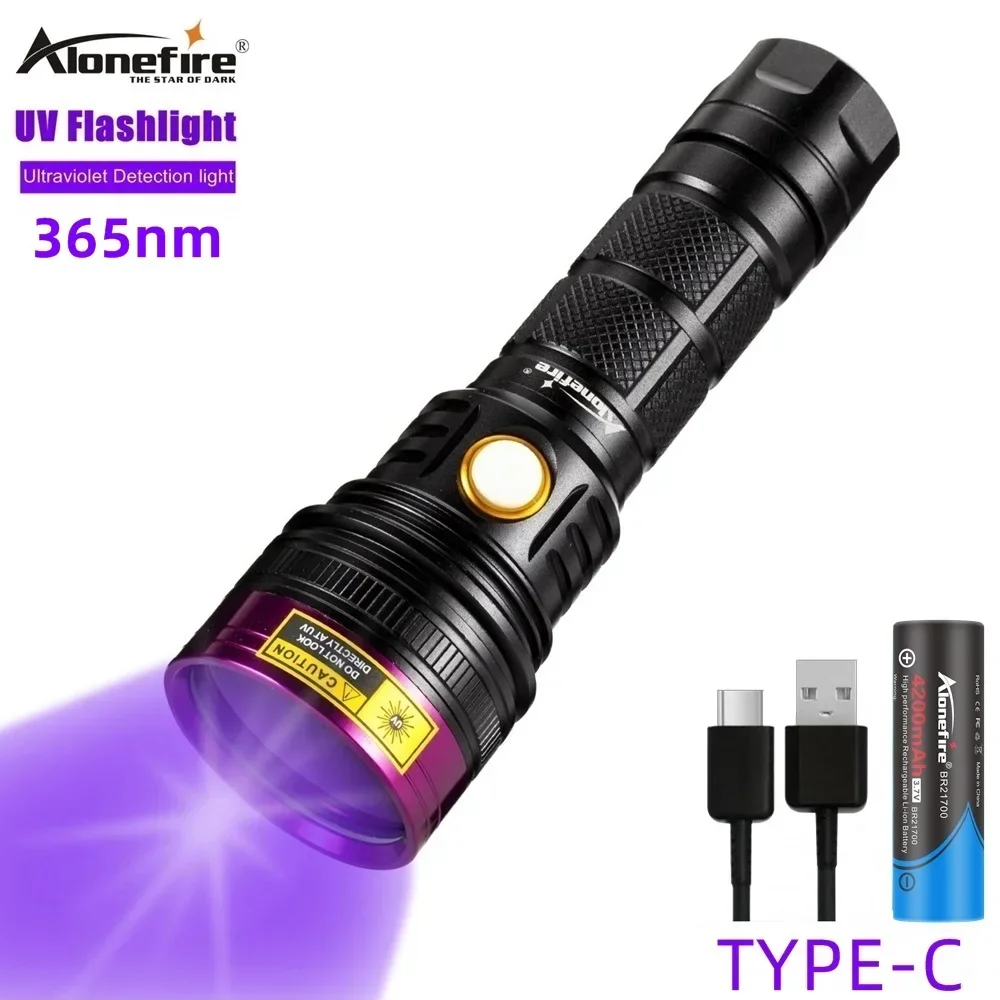 Imagem -02 - Alonafire-lanterna uv Recarregável Ultravioleta Invisível Tocha para Manchas Pet Caça Marker Check 365nm Ultra Violet Sv18 20w