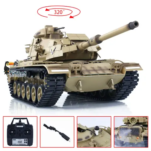 TD 1/16 RC 탱크 BB 적외선 전투 Tongde M60A1 ERA USA 원격 제어 탱크 모델 320도 회전 탑 사운드 장난감 (재고 있음)