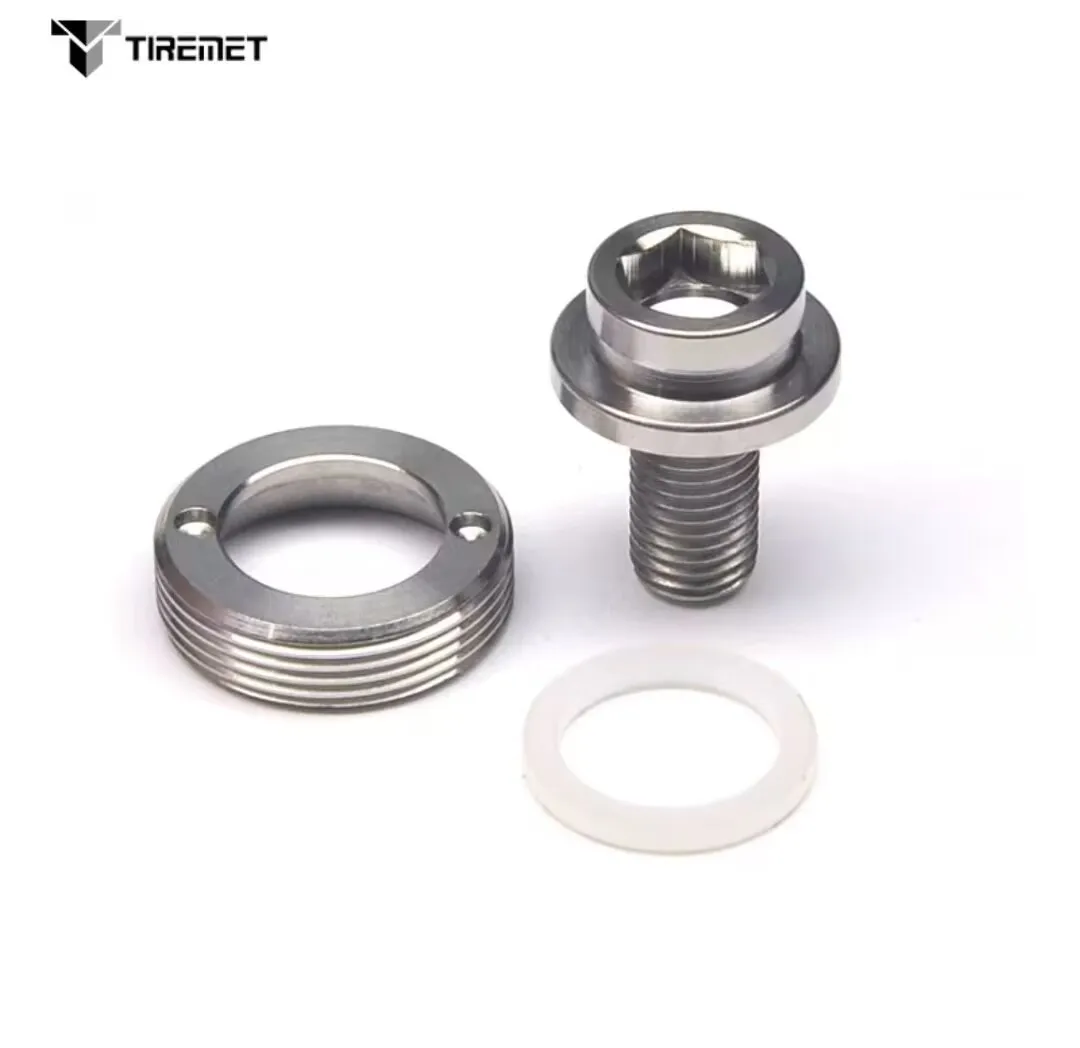 Titanium Bike Crank Bottom Bracket Screws, M8 x 15mm, Square Hole, Center Shaft Fixing Bolts, 1Set