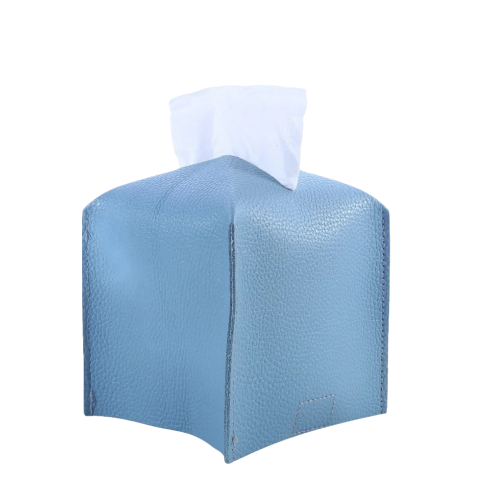 Minimalist Square PU Tissue Box Modern Style Decorative Tissue Container Waterproof Tissue Organizer Car Interior