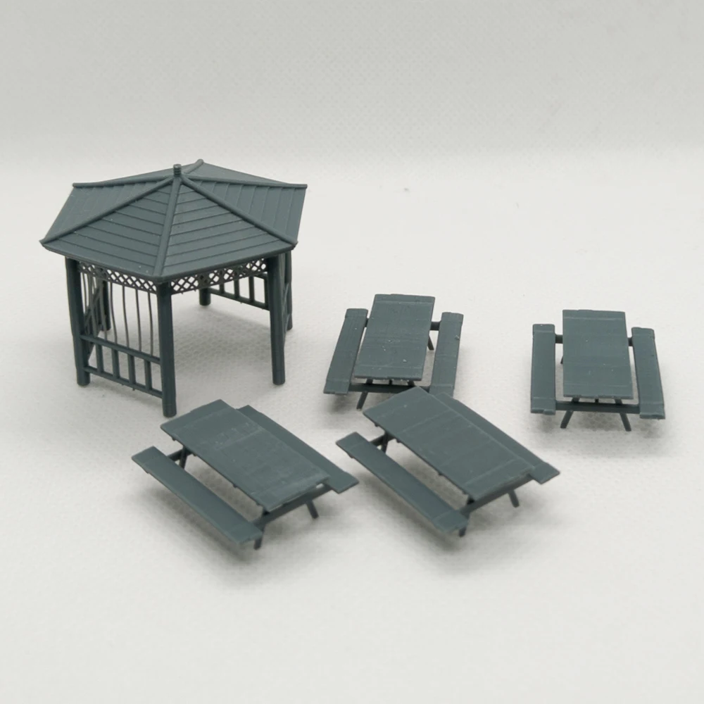 

Town Park 3D Picnic Table Models For Railway Train Scenery LYTS056 1/87 Miniature Building Military Car