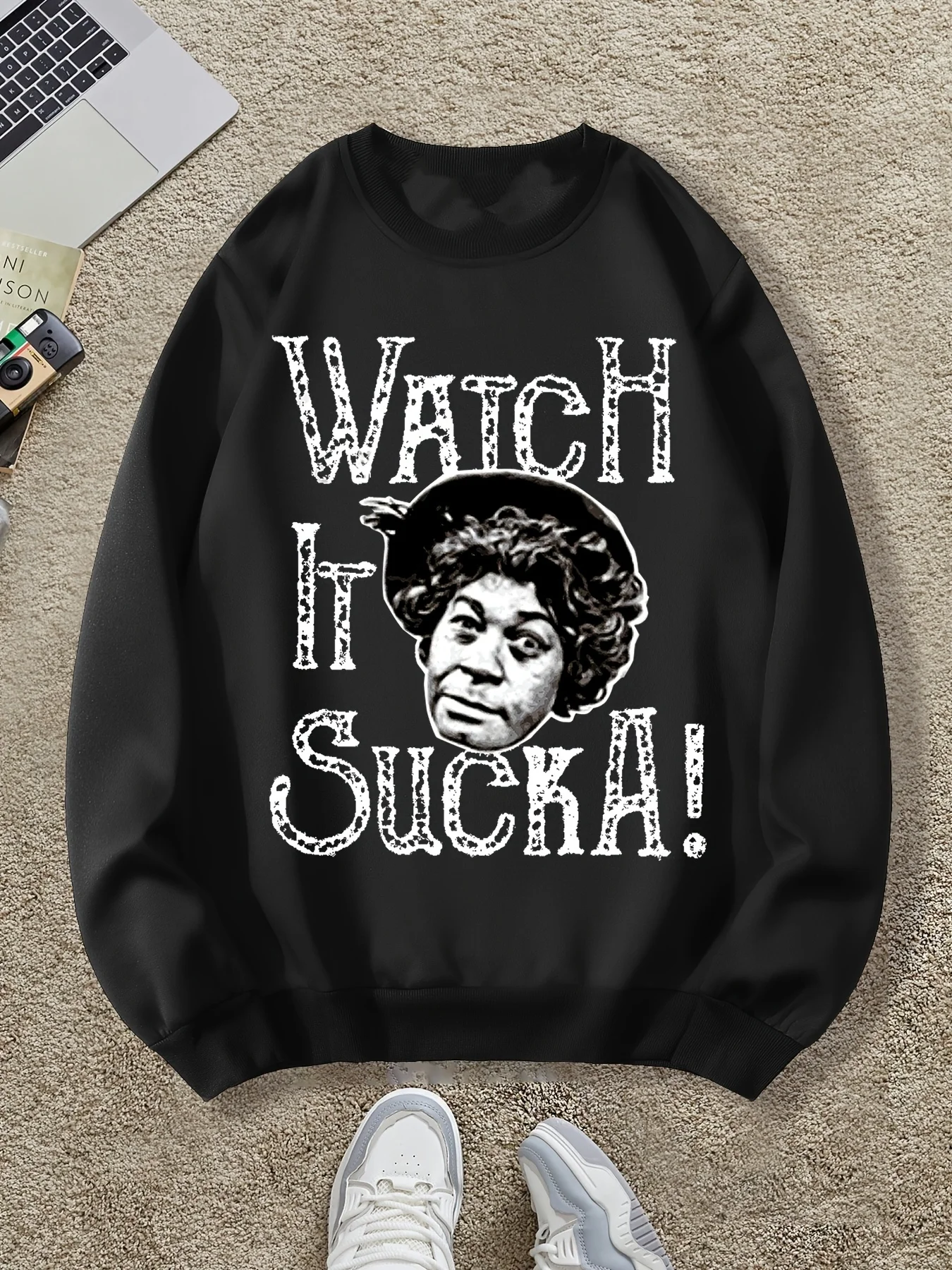 

Осенне-зимняя мужская и женская спортивная одежда с длинными рукавами и принтом в стиле ретро, повседневная свободная уличная уличная толстовка