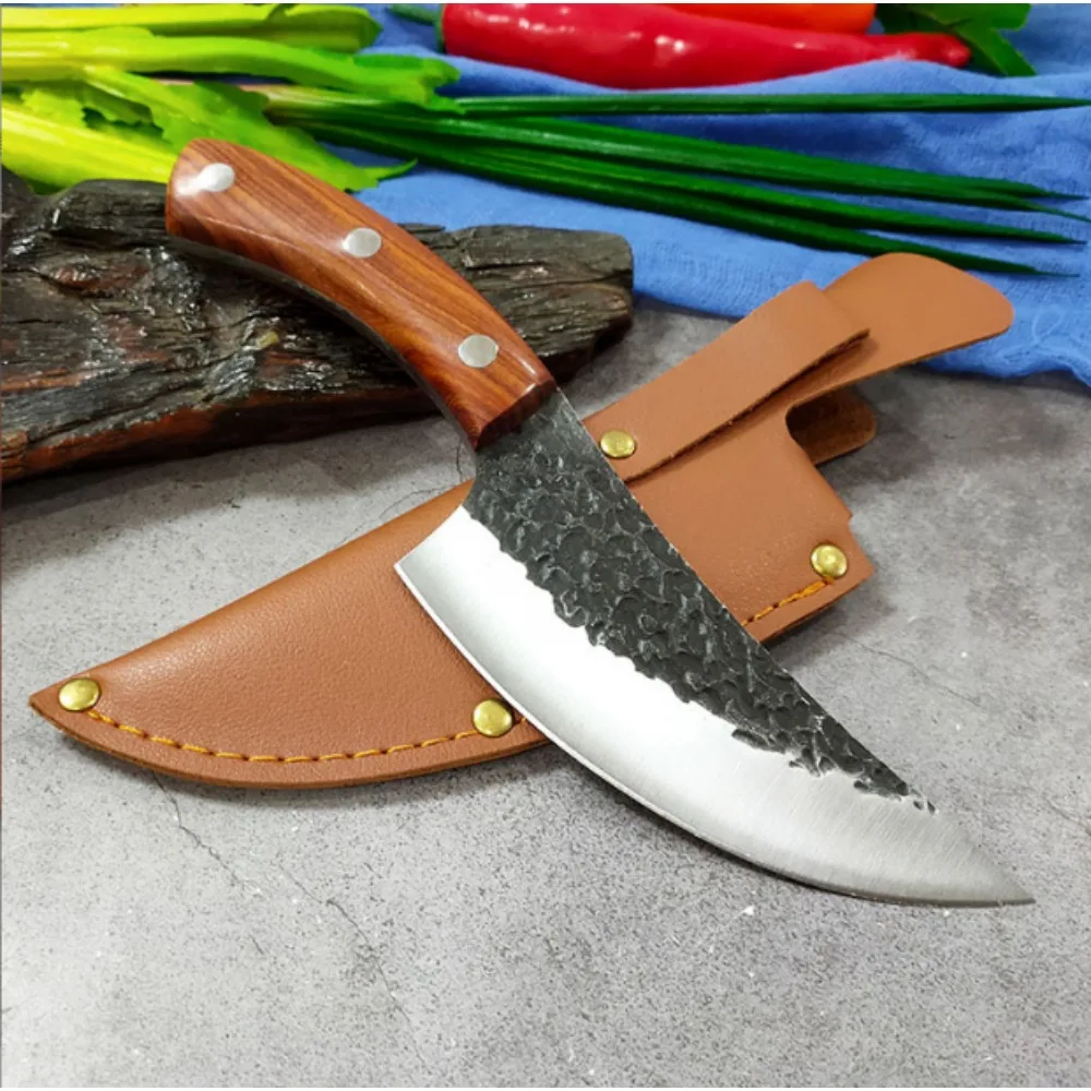 Split Cowhide & PU Knife Sheath, Portable Protective Cover for Boning Knife & Small Kitchen Knife, Outdoor Camping Tool Holster