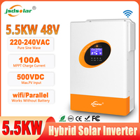 jsdsolar 4KW 11KW 5.5KW Hybrid Solar Inverter 48VDC MPPT 120A Solar Charger 500VDC PV Input Pure Sine Wave with Wifi Support BMS