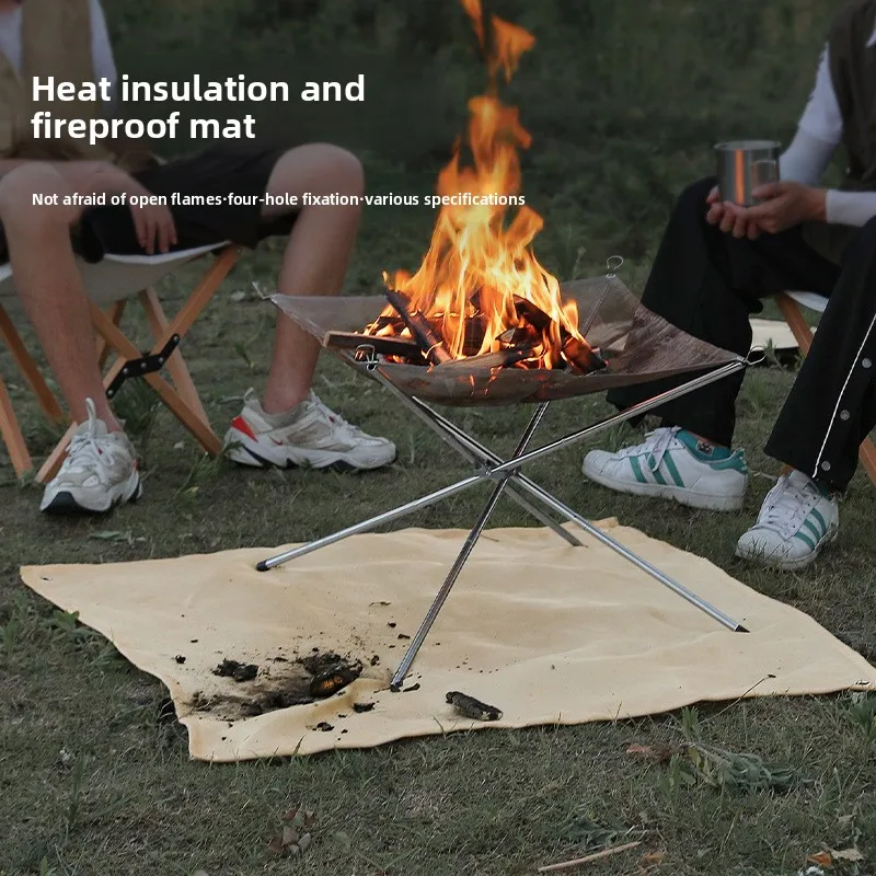 Outdoor Camping Fireproof Cloth Picnic Barbecue Insulation Mat Flame Retardant High Temperature Fire Blanket Fiberglass Mat