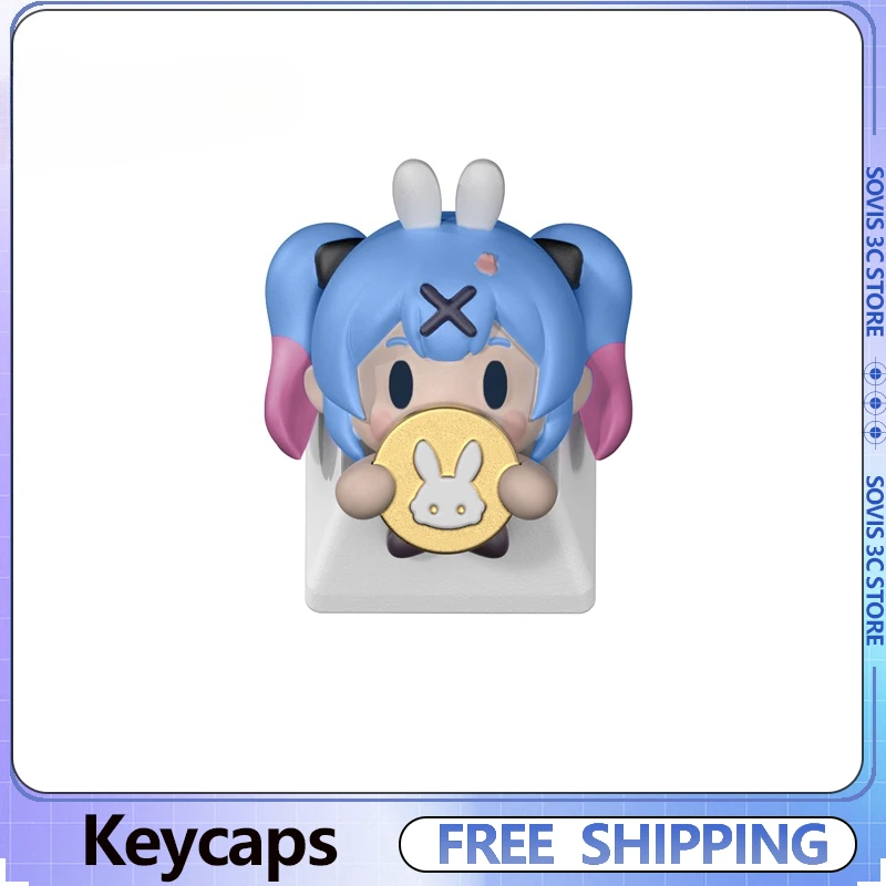 

Anime Rabbit Hole Girl Resin Artisan Keycaps 3D Cartoon Handmade Custom Cute Key Caps MX Axis Mechanical Keyboard Accessories