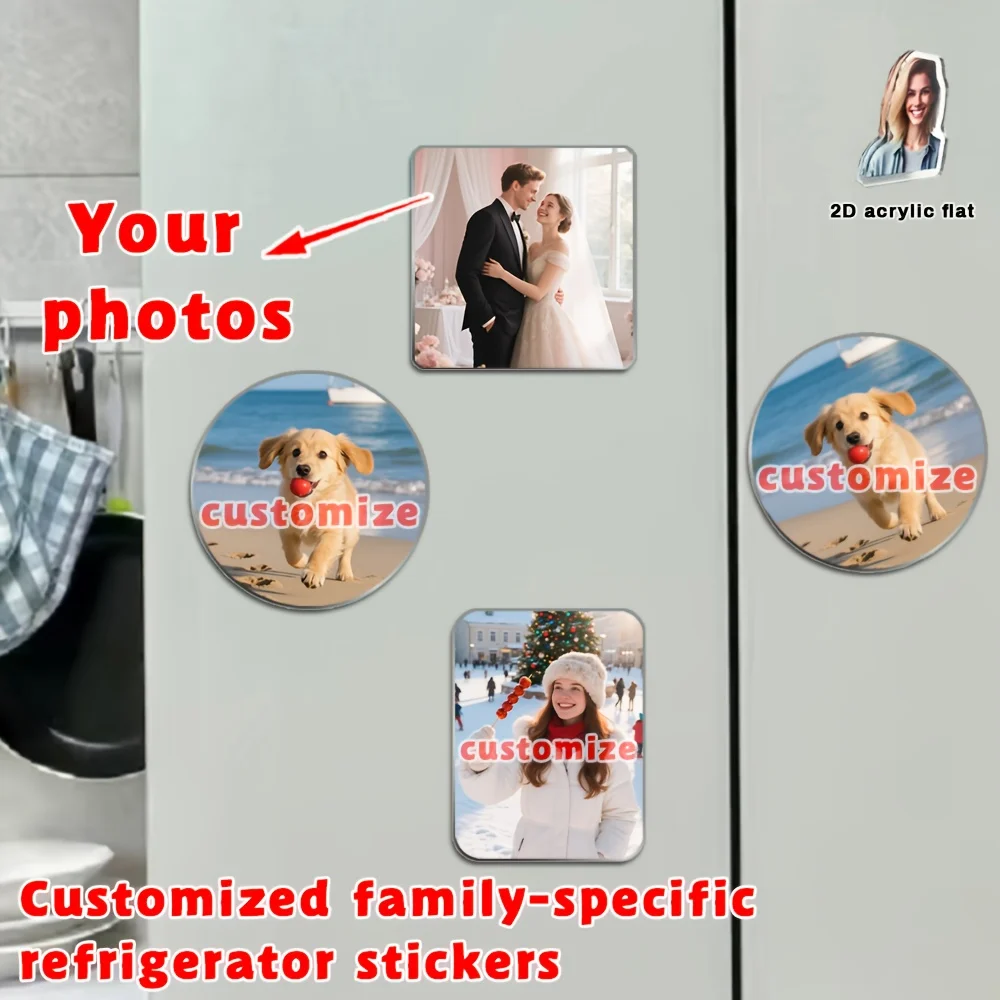 1pcCustomized Fridge Magnets in Various Shapes Available for Selection, Suitable for Home Kitchens, Refrigerators, and Wall Door