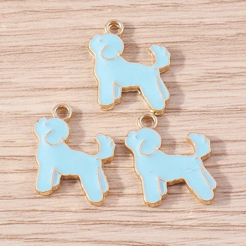 10pcs Cartoon Animal Charms Enamel Dog Puppy Charms Pendants for Jewelry Making Necklaces Earrings Bracelets DIY Crafts Supplies