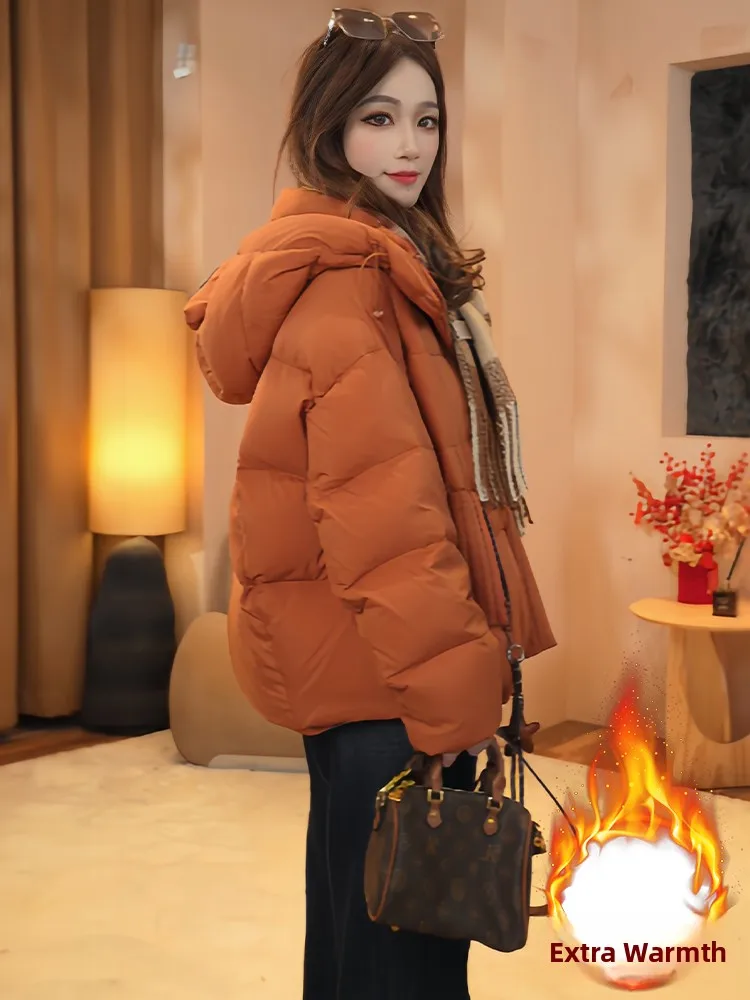 Jaet de algodão feminino exclusivo sli com capuz fce forrado ort thi quente outono inverno nova chegada coreano sle commute