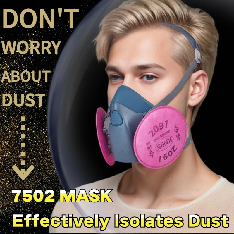 

Work Protection Dustproof Respirator Mask 7502 Reusable Particle Respirators for Dust Half Face Cover Masks with Cotton Filter