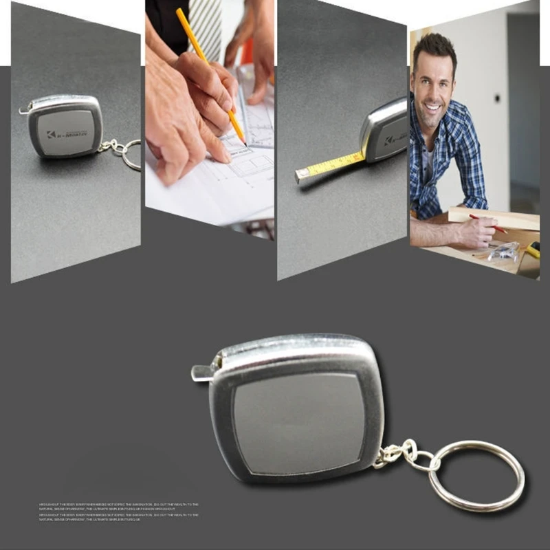 2 Meter Keychain Tape Measure for Indoor and Outdoor Use Small Steel Tape Measure Portable Measurement Tool Pocket Size Y5GA