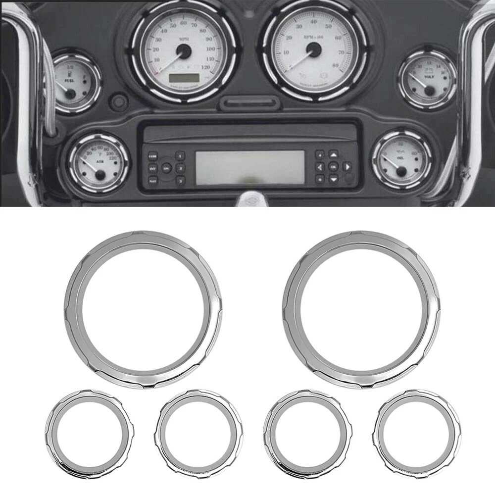 Motorcycle Chrome 6X Speedometer Gauge Burst Bezel Kit For Harley Touring Electra Glide CVO Ultra Classic FLHTC 1996-2013 2012