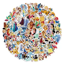 Autocollants de dessin animé Disney pour enfants, autocollant Micky Princess, graffiti étanche, ordinateur portable, journal intime, scrapbooking, jouet, cadeau, 50 pièces, 100 pièces