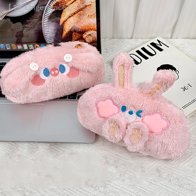 

Korea Style Cute Animal Design Plush Pencil Case Soft Plush School Stationary Large Capacity Pen Bag Student Stationary