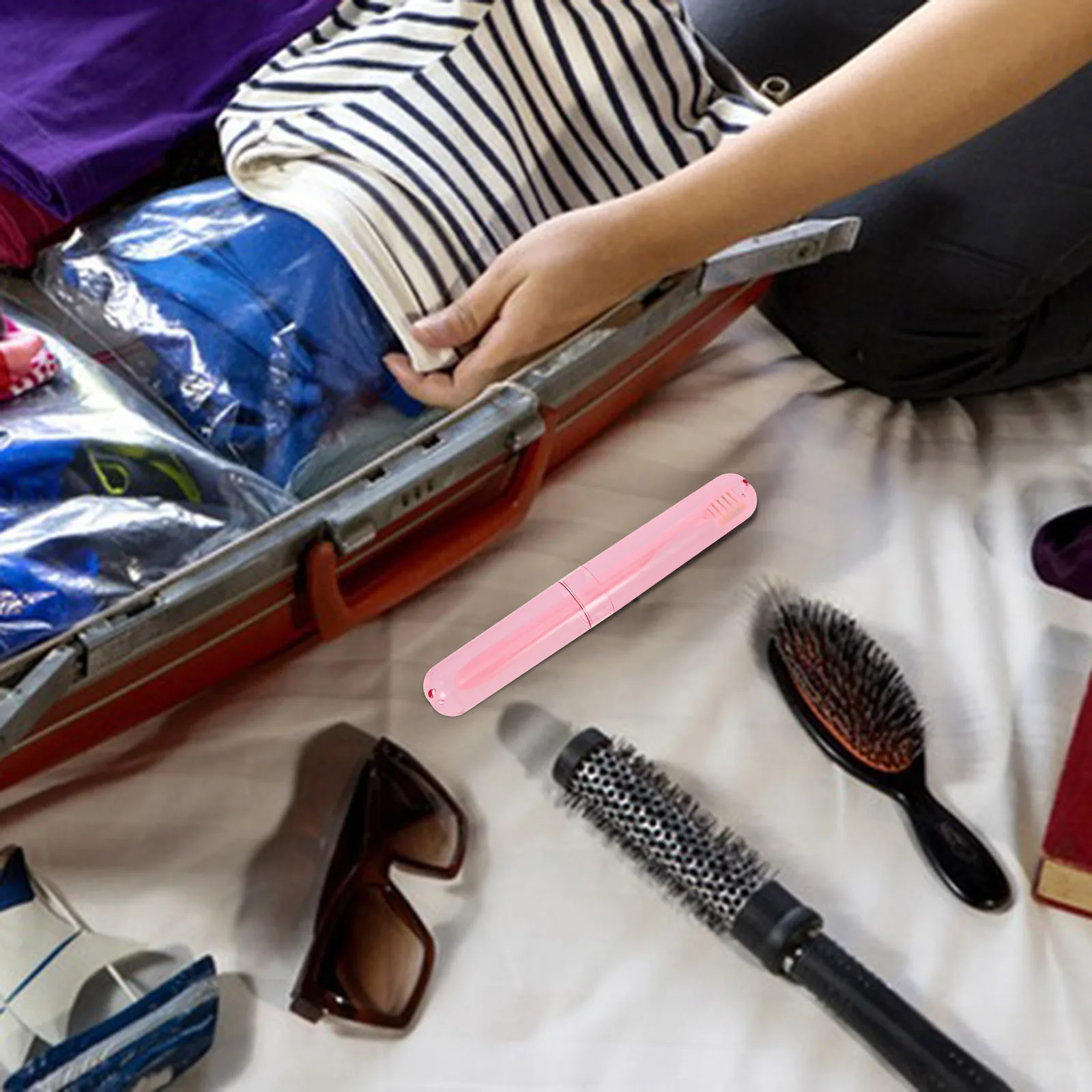 5 قطعة حقيبة تخزين فرشاة الأسنان منظم محمول خفيف الوزن صندوق حامل السفر حامل فرشاة الأسنان البلاستيكية معجون الأسنان #1