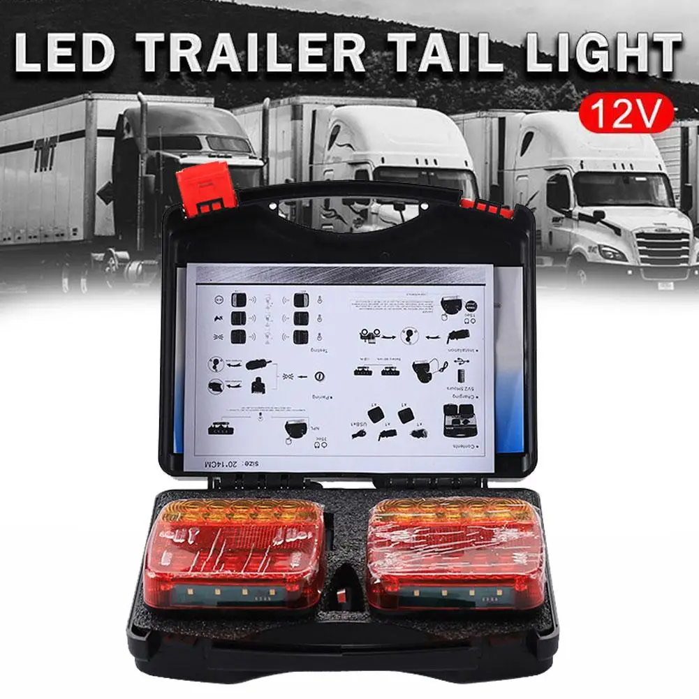 

Wireless Magnetic Trailer Lights LED Taillight IP65 Waterproof 2800mAh Battery 30M Range Stop Turn Signal For Truck Trailer Boat