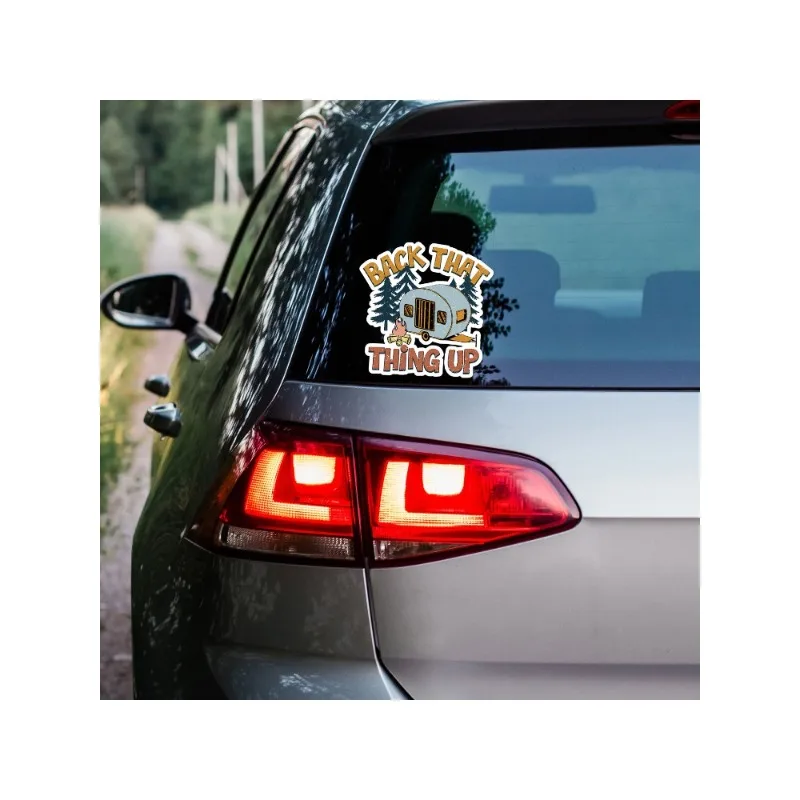 Funny Cartoon Car Decal Sticker Back That Thing Up Camper Vinyl Whole Body 15cm PVC KK