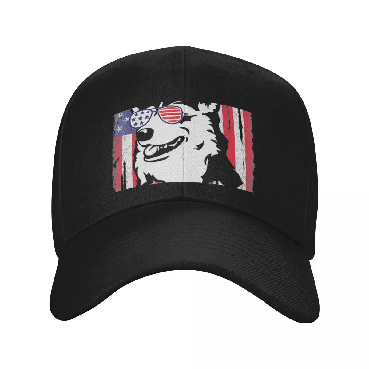 Corgi Dog With Us Flag Glasses Happy Corgi Dad Father Daddy Baseball Cap hiking hat Golf Hat Men Caps Women's