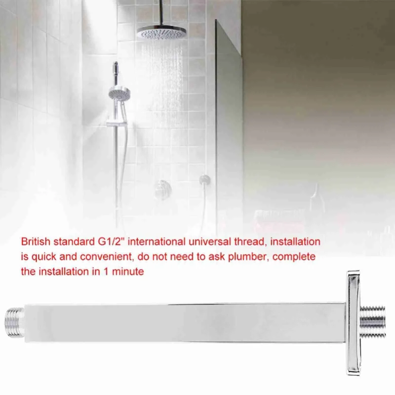 

Квадратная настенная душевая труба из нержавеющей стали для потолочного душа в ванной (20-30 см)