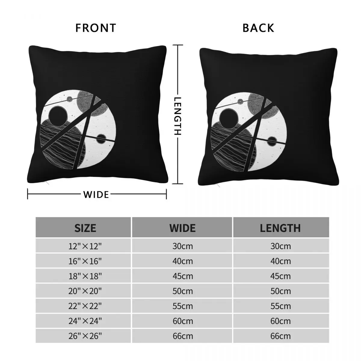 Black Hole Inverse Pillowcase Polyester Linen Velvet Printed Zip Decor Pillow Case Home Cushion Cover