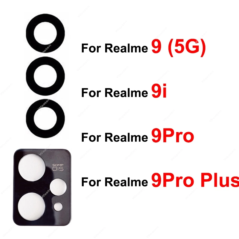 For Realme 9 Pro 9Pro Plus 9 9i 4G 5G Rear Camera Glass Lens Back Camera Lens Glass with Sticker Replacement