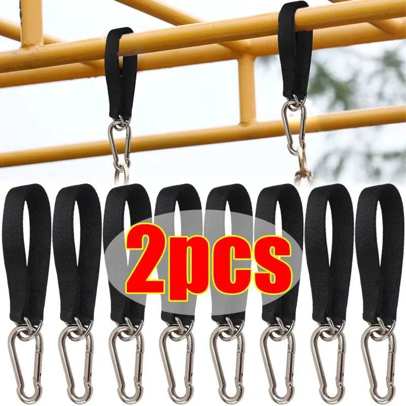 مجموعة أشرطة تعليق متأرجحة شديدة التحمل لأرجوحة الشجرة واليوجا وحقيبة الرمل واللياقة البدنية في الهواء الطلق مع حلقة تسلق بقفل آمن