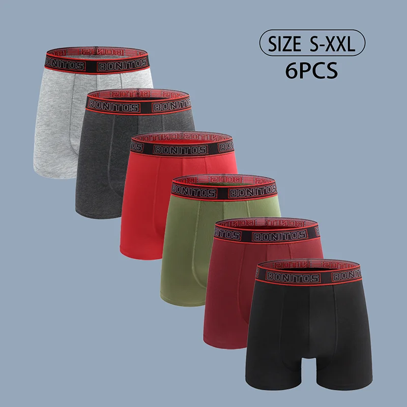 

BONITOS 6PCS Men's Short Underwear Set Soft Wear-Resistant Fashionable Comfortable Innerwear