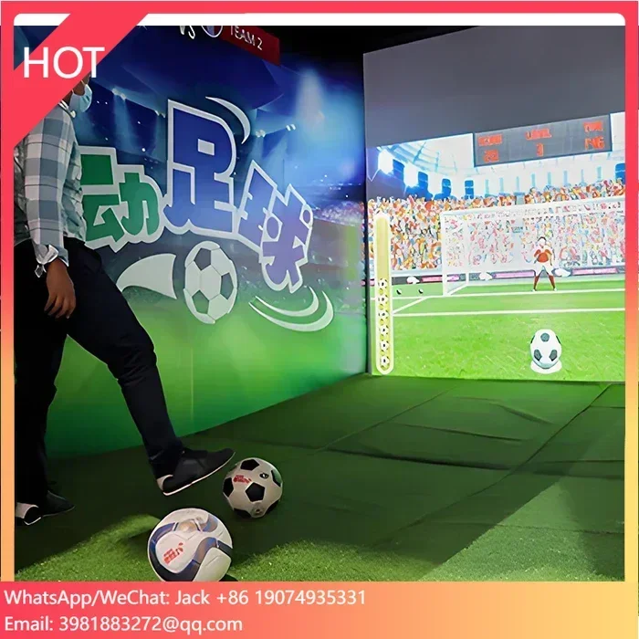 

Interactive Games Football Goal Trainer Kinect Sports Dribbleup Football Game Floor Projection AR Interactive Soccer Simulator