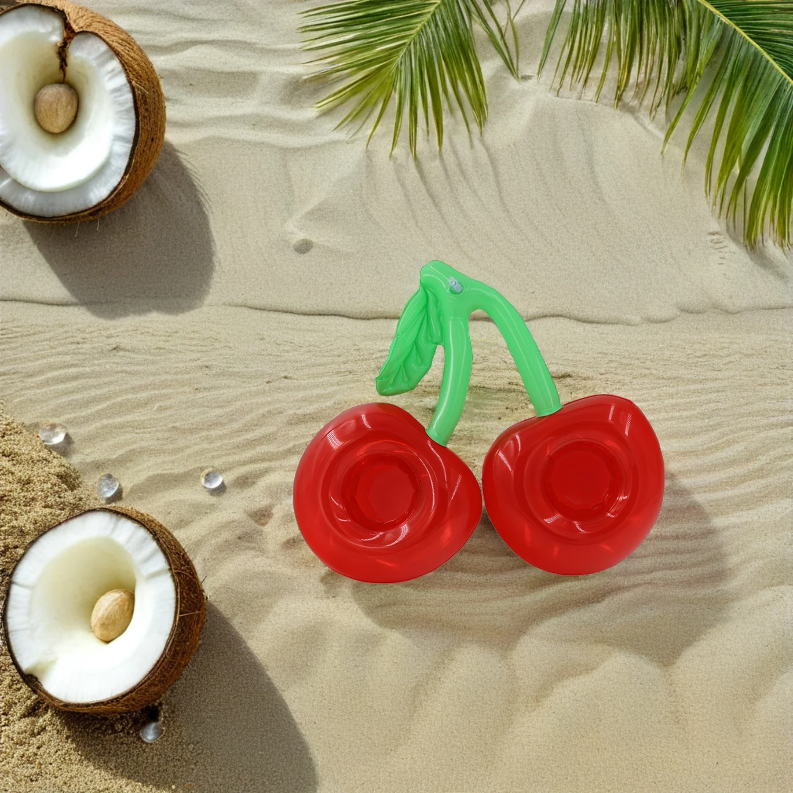 Portavasos flotante duradero de Pvc Premium de doble boca de cereza inflable para piscina, fiesta en la playa, uso en agua al aire libre, 2 uds.