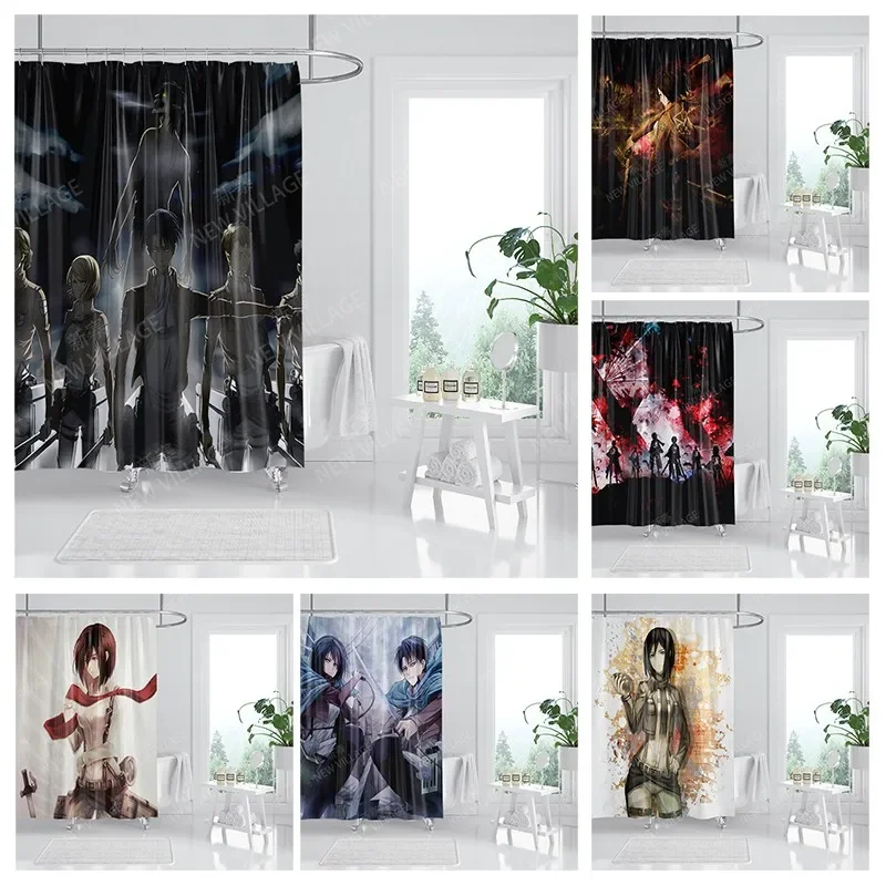 

Waterproof fabric shower curtains Bathroom curtain accessories 180x200 Bath curtain for shower 240*200 cartoon cute decoration