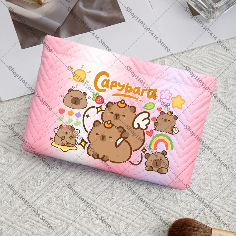 

Косметичка-органайзер с капибарой в стиле аниме, дорожная сумка для туалетных принадлежностей, модная повседневная сумка для женщин, милая мультяшная косметичка для девочек, сумка для хранения